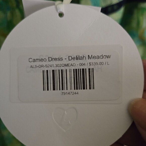 ALESSANDRA NWT Cameo Dress Delilah Meadow Puff 3/4 Sleeve Smocked Pockets Size L - Picture 10 of 13